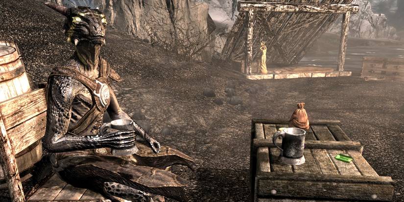 Deekus at his campsite