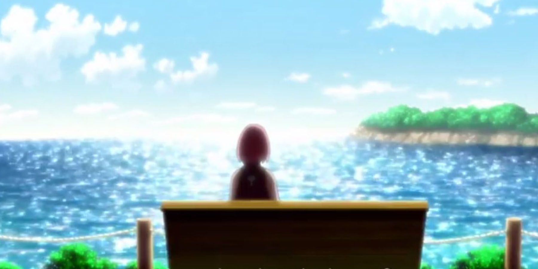 Sakura in the Ocean where she and Sasuke dated