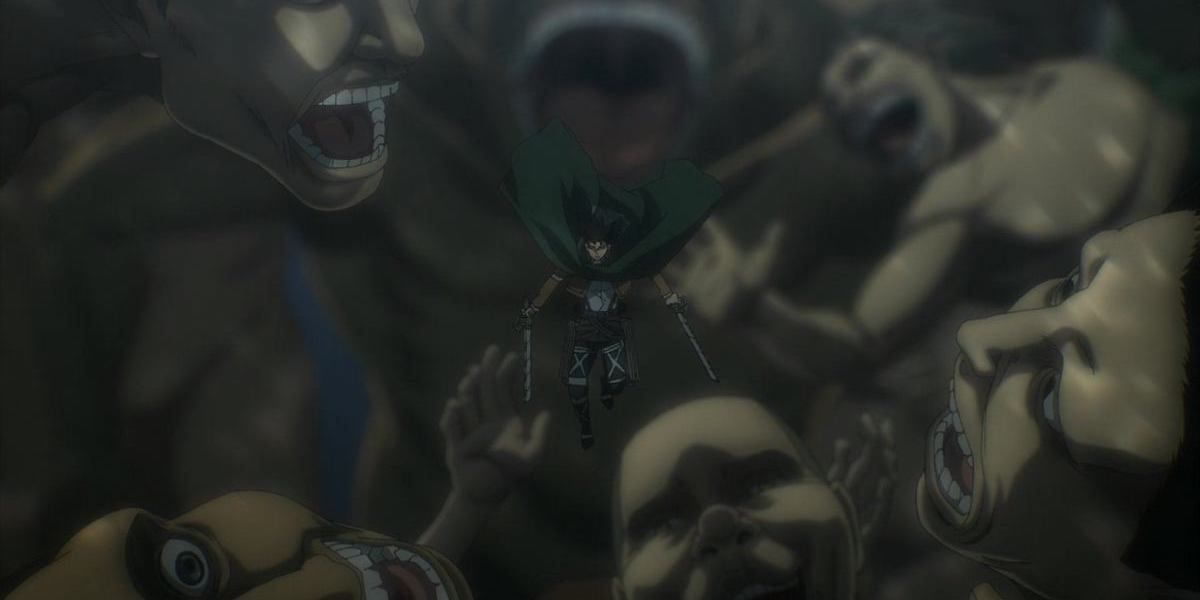 Levi Surrounded By Scout Titans 