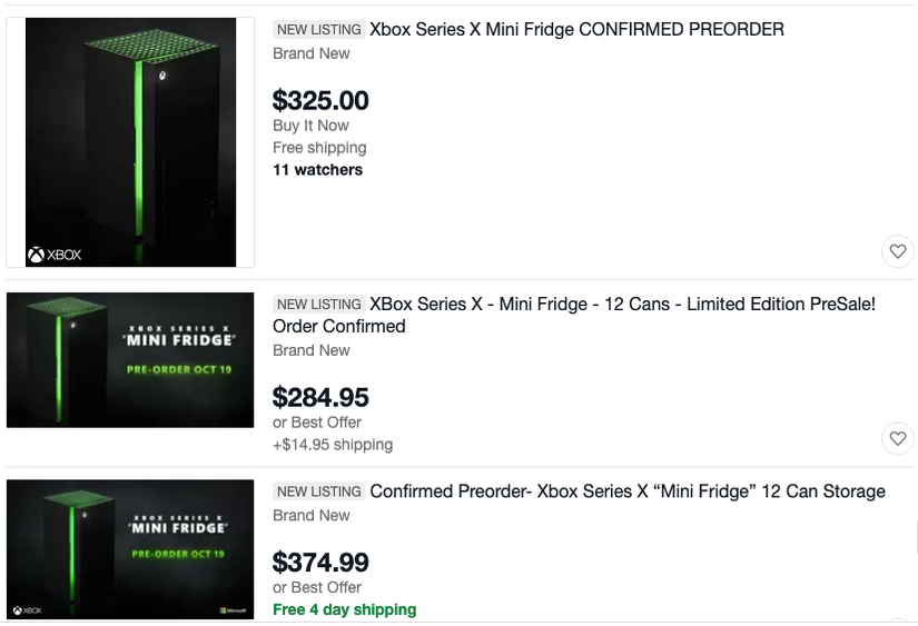 Scalped Xbox Min-fridges selling for almost $400