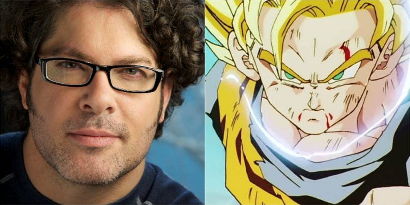 Split Image Of Sean Schemmel and Dragon Ball Z Goku