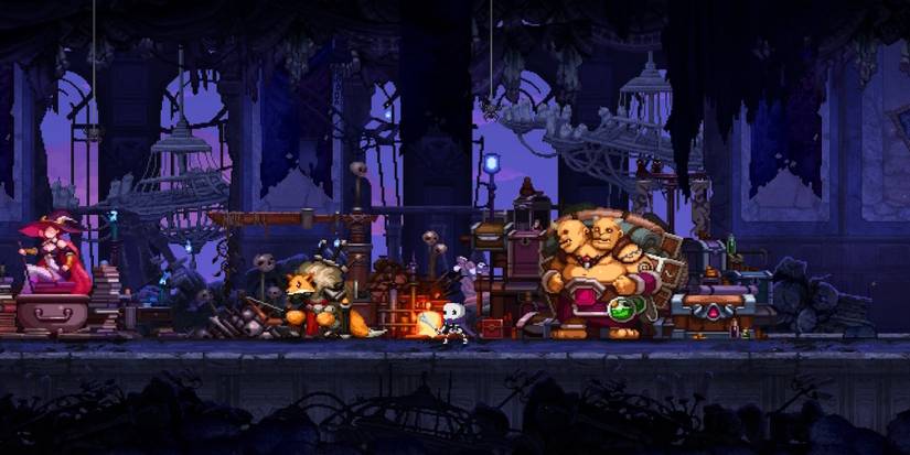 The starter area from Skul: The Hero Slayer