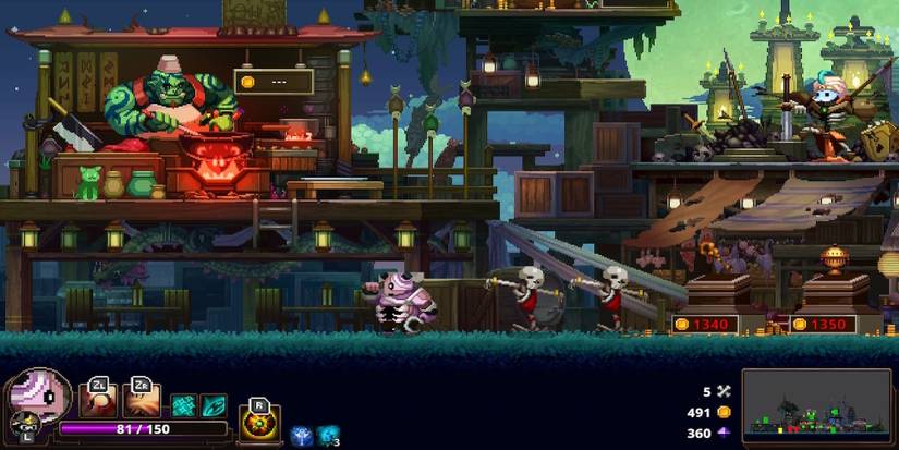 The subspace shop area from Skul: The Hero Slayer