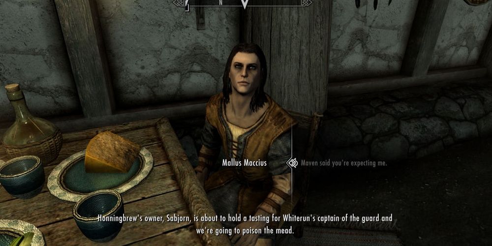 Skyrim's Mallus Maccius Enjoys A Drink In The Tavern