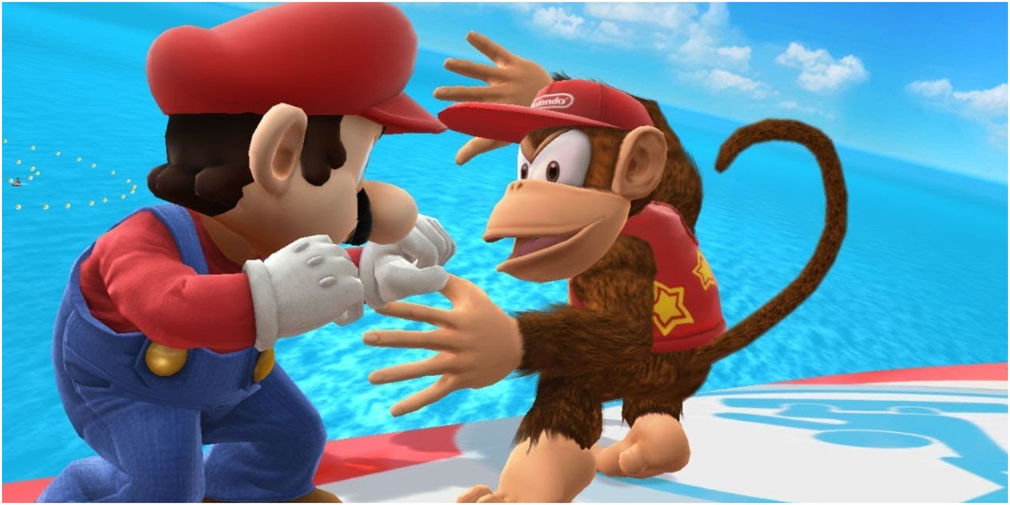 Smash 4 Diddy Kong Fighting Mario In The Ocean