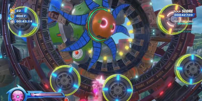 Sonic Colors Ultimate - Sonic facing off against Boss with pink wisp ability