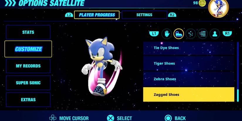 Sonic Colors Ultimate - Customize boots, gloves, aura, boost animations and profile icons.