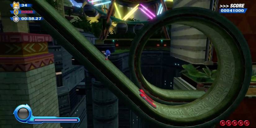 Sonic Colors Ultimate - Sonic dashing through the stage without any rings