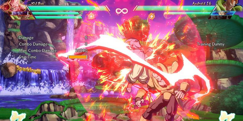Kid Buu's Sparking Blast in Dragon Ball FighterZ