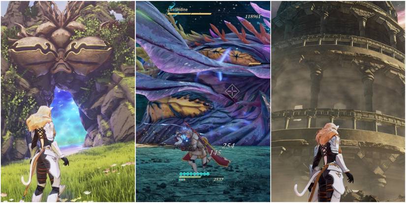 Spirit Temple on Left - Undine in middle - Ancient Tower on right