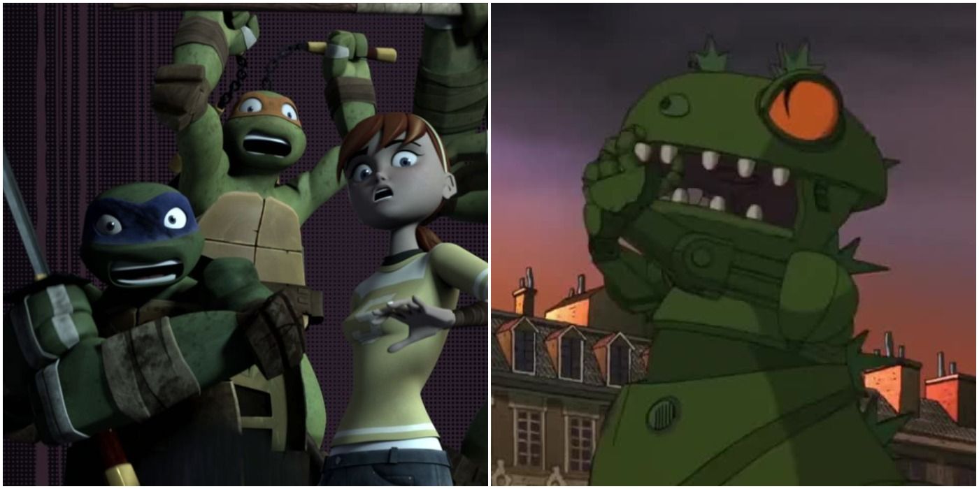 The Teenage Mutant Ninja Turtles in the 2012 series and Reptar in Rugrats in Paris