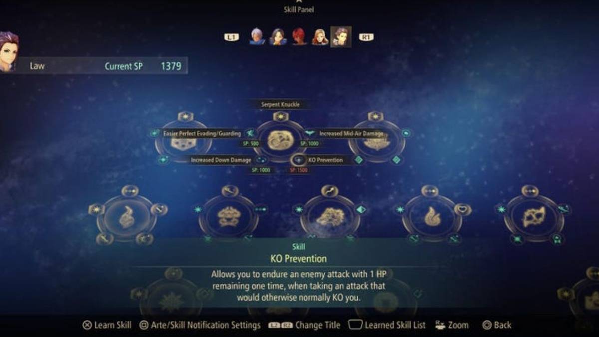 Law Has 18 Skill Panels To Choose From In Tales Of Arise. 