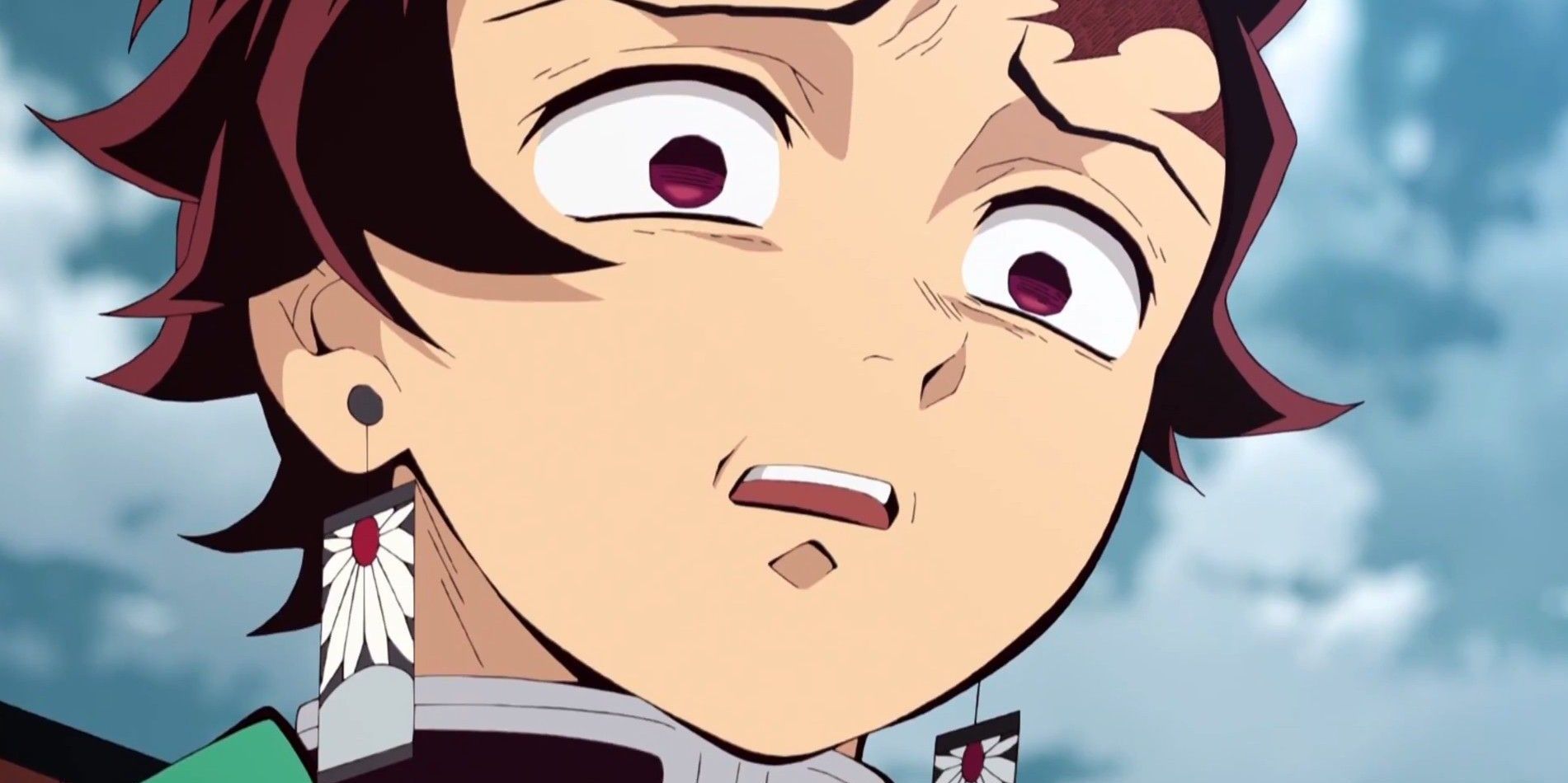 Tanjiro making a funny face in Demon Slayer