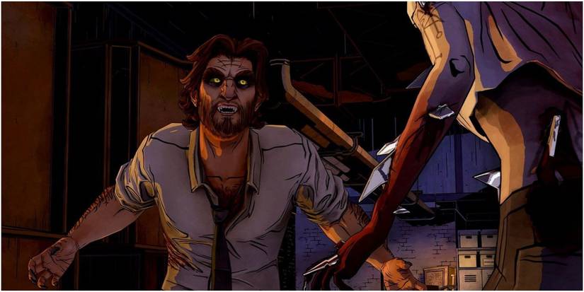 Bigby transforming into a werewolf