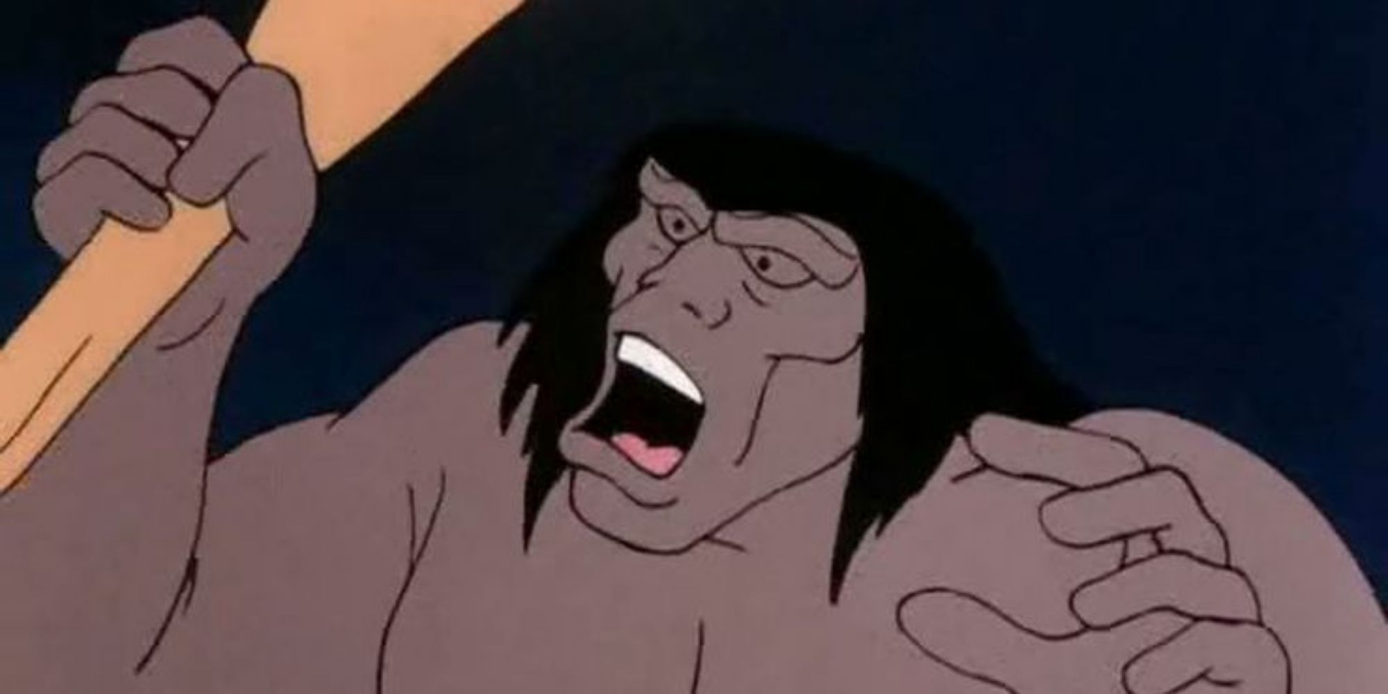 Closeup of the Caveman in Scooby-Doo, Where Are You?