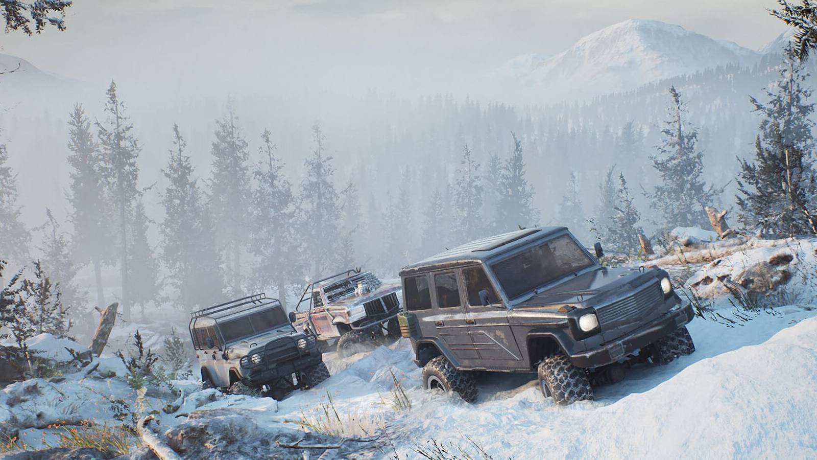 The Day Before Screenshot of cars traveling through snow