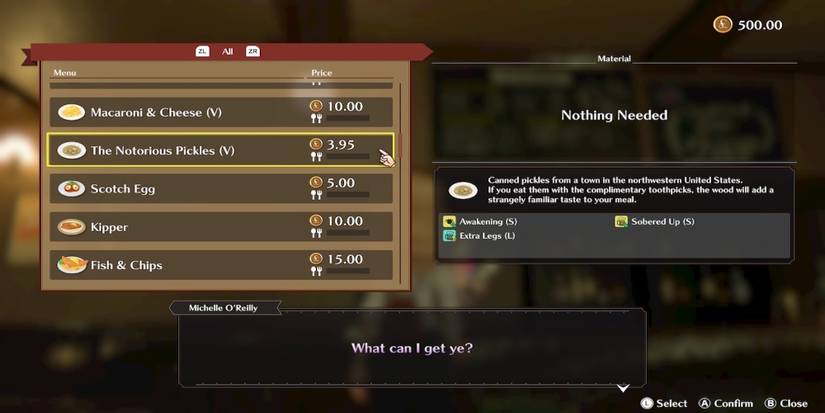 A shop menu from The Good Life