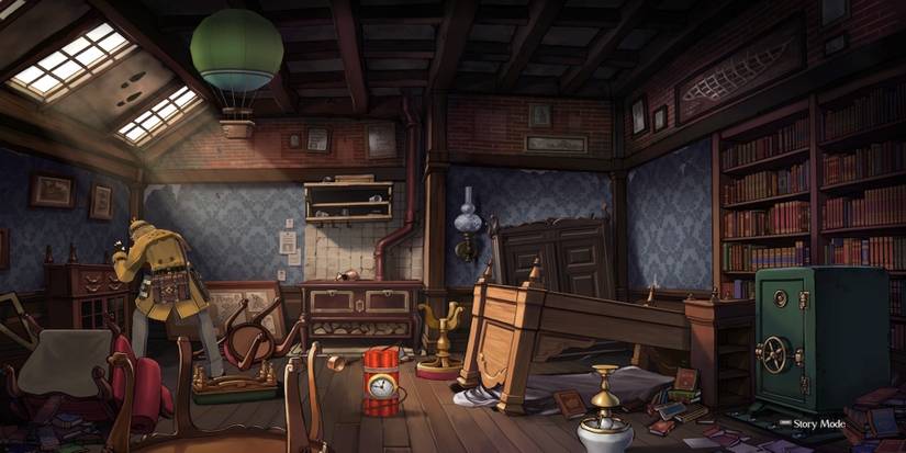 Investigating an area in The Great Ace Attorney Chronicles