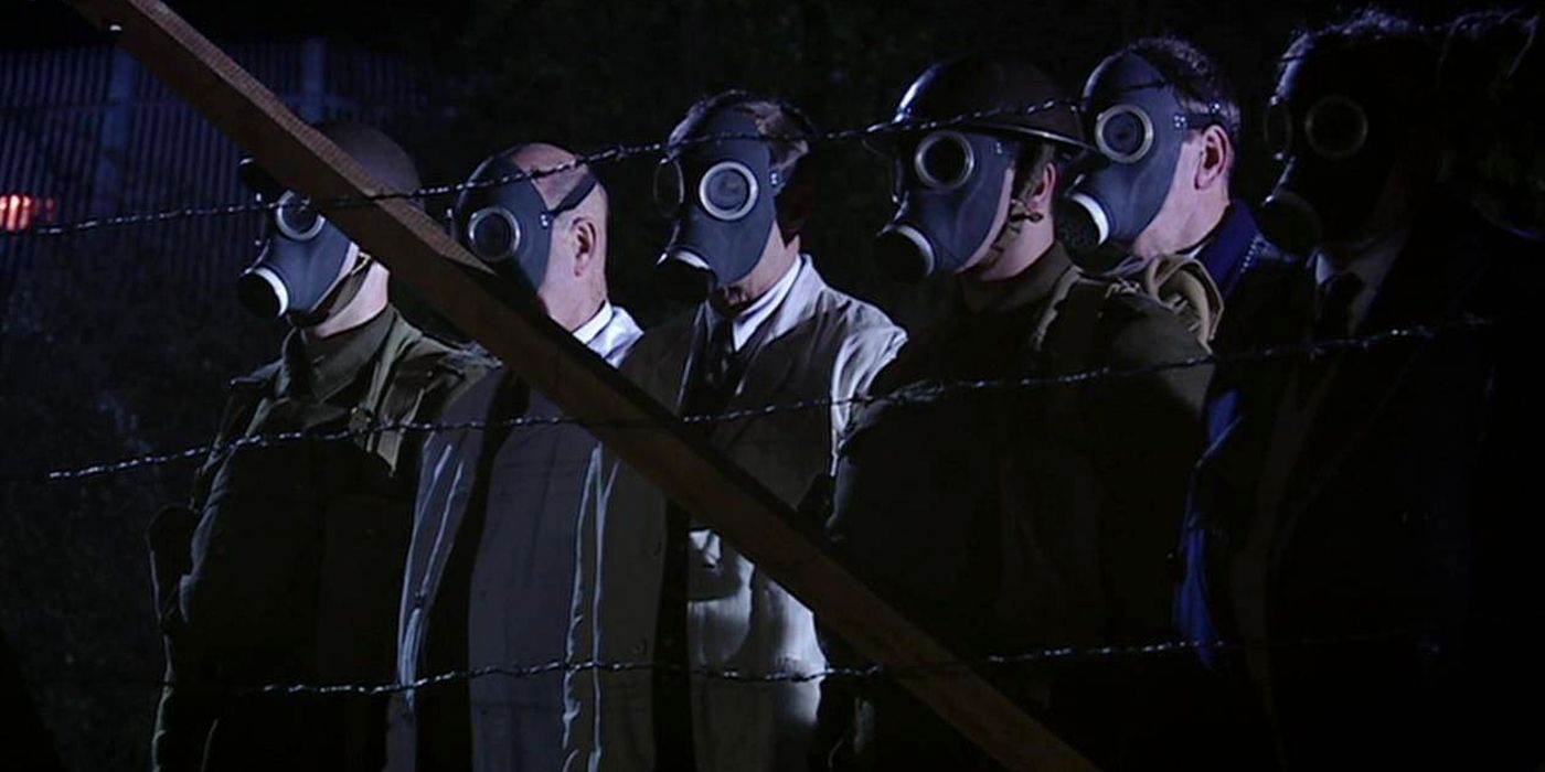 People with gas masks for faces in Doctor Who