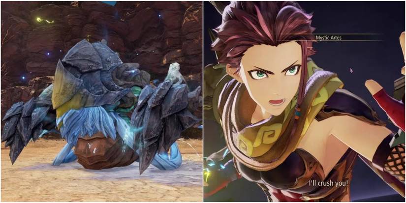 Thunderite boss on left - Law using Mystic Arte on right