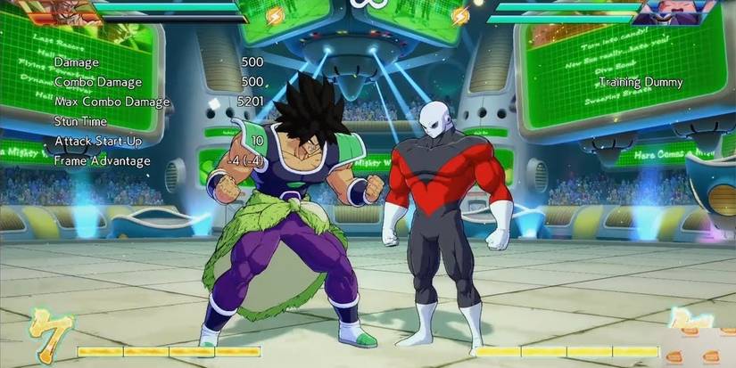 The Training Mode in Dragon Ball FighterZ