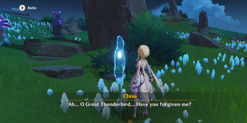 Traveler speaking with Chise