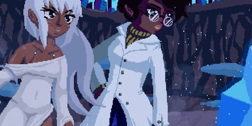 Unsighted - The Doctor And Alma Looking At The Crystal