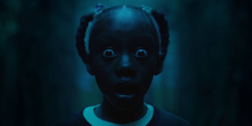 Us Horror movie girl staring scared