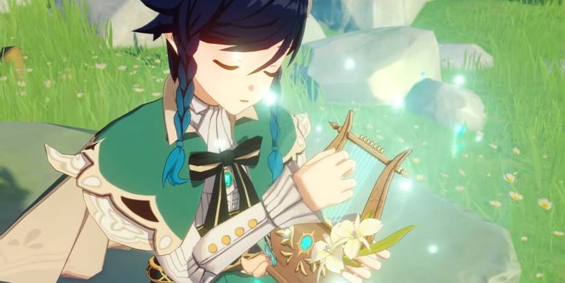 Venti playing his harp