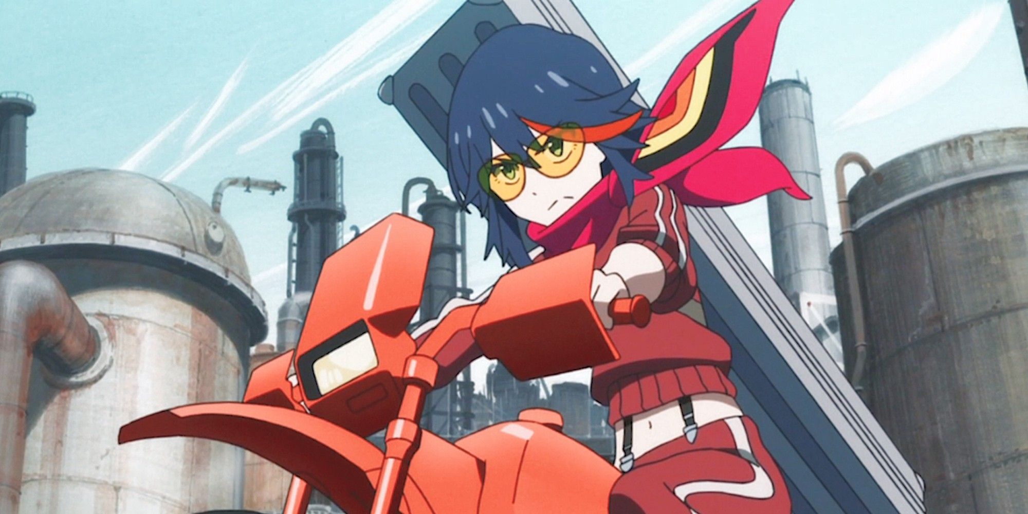 Ryuko on motorbike.