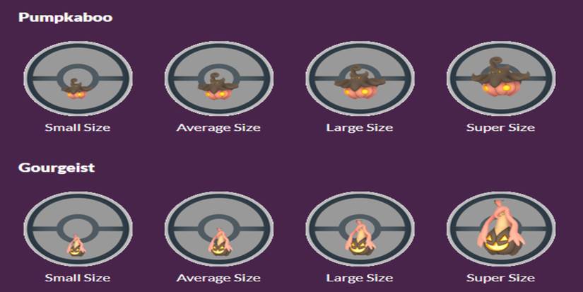pokemon go pumpkaboo gourgeist size differences