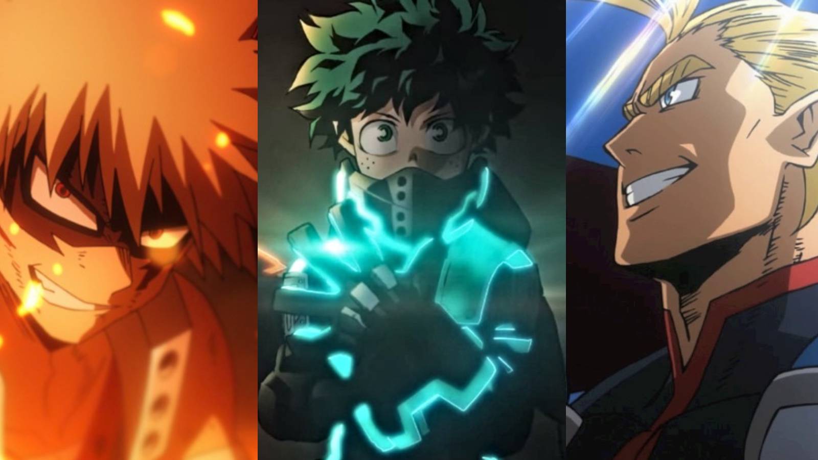 Three My Hero Academia Movies Bakugo Deku and All Might