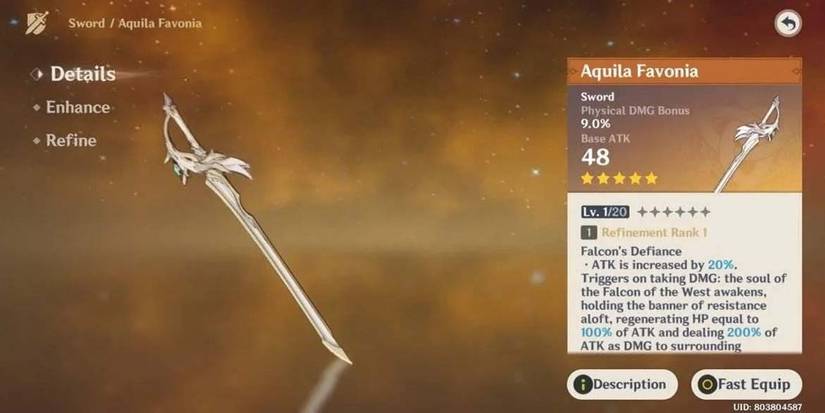 aquila favonia weapon genshin impact cropped
