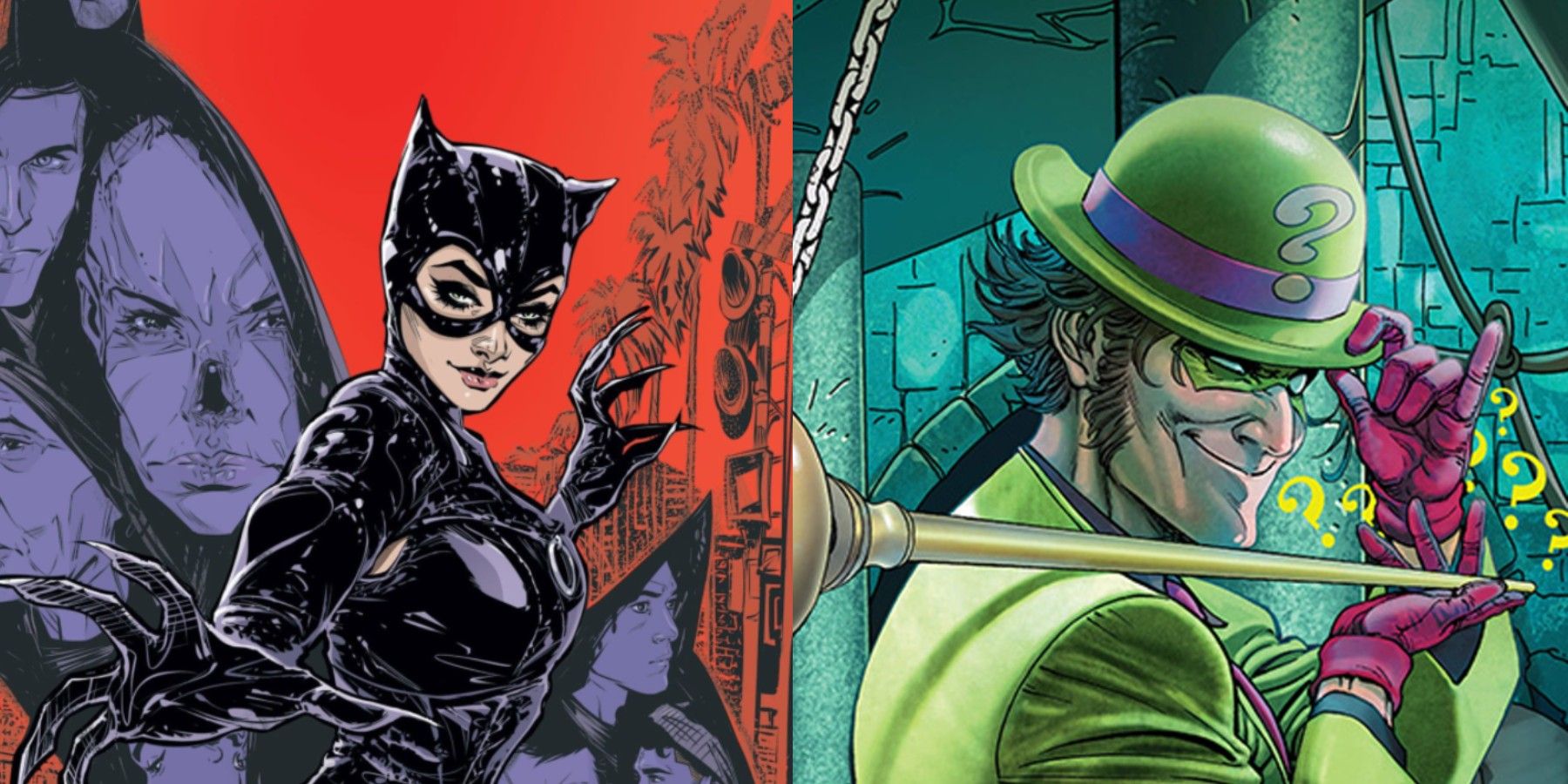 Catwoman and Riddler comics The Batman