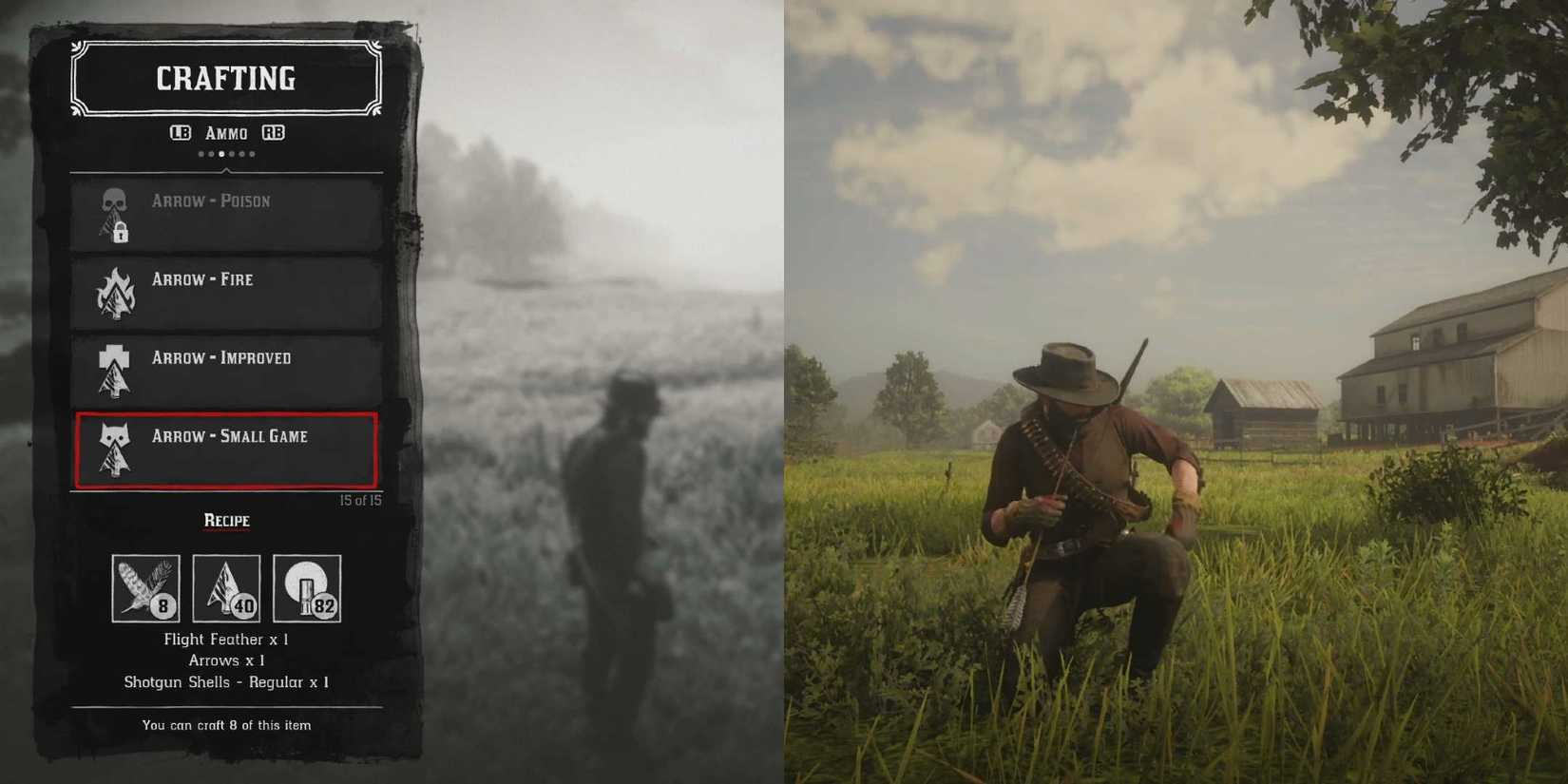crafting small game arrows rdr2