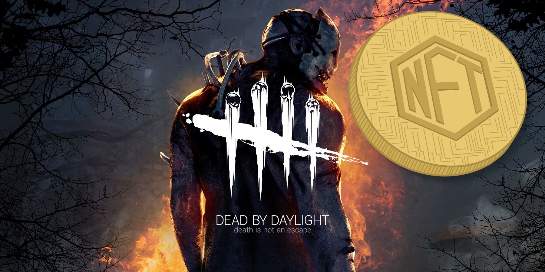 Dead by Daylight boxart with an NFT logo to the side.
