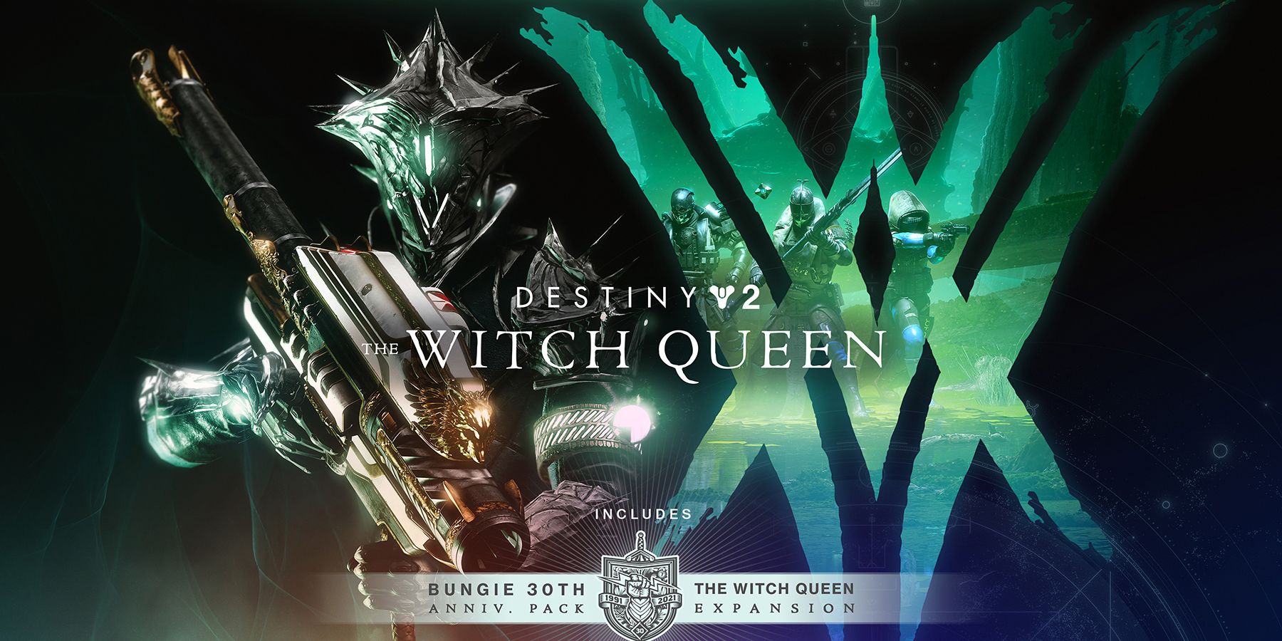 Key art for Destiny 2's Witch Queen Deluxe Edition 30 Anniversary Bundle.