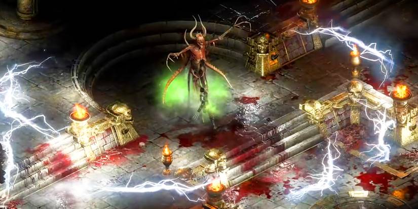 Diablo 2 Resurrected fighting a boss battle