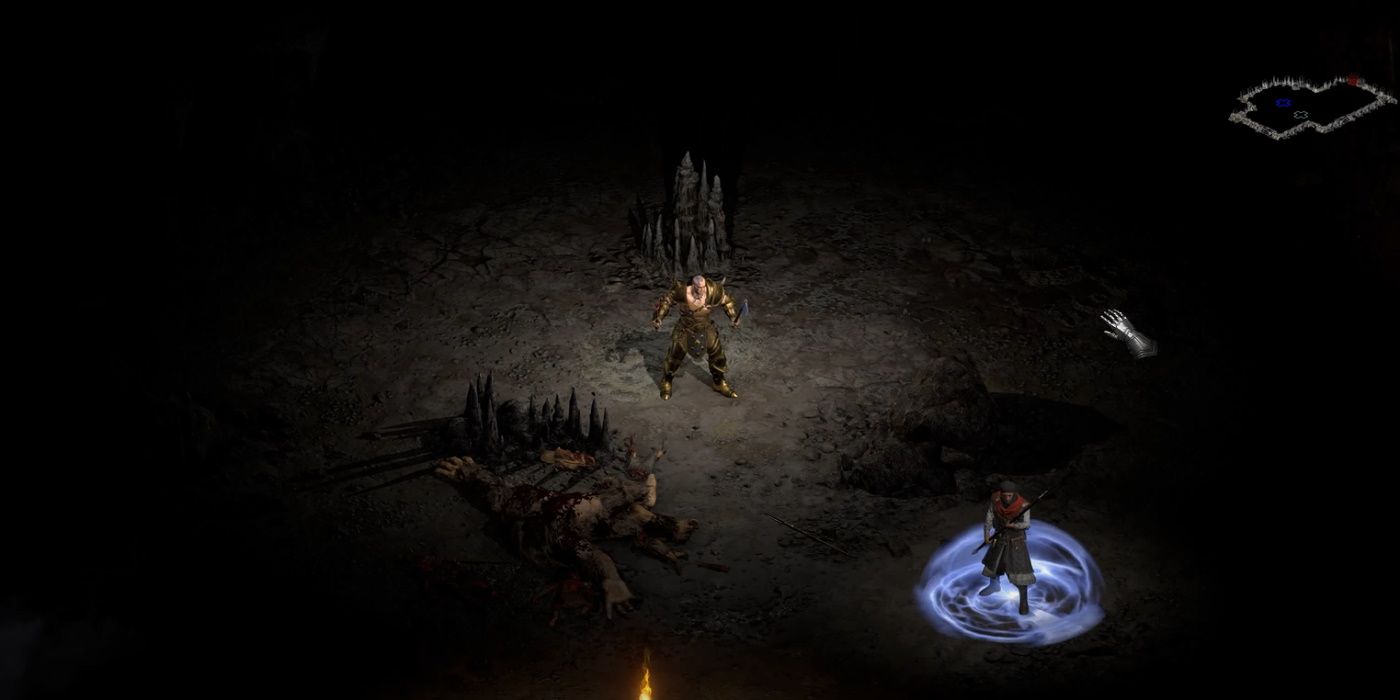 Diablo 2 Resurrected Testing The Light Radius With A Barbarian And Mercenary