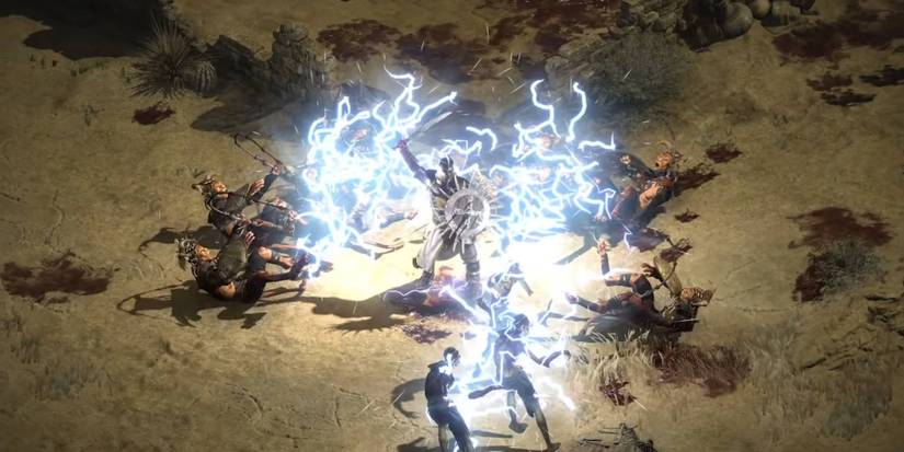 Diablo 2 Resurrected Paladin Shocking Nearby Enemies