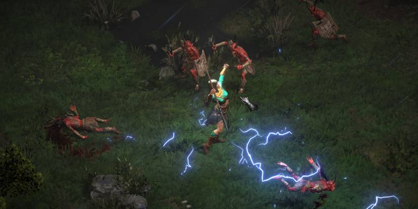 diablo-2-resurrected-sorceress-lightning-attacking-demons
