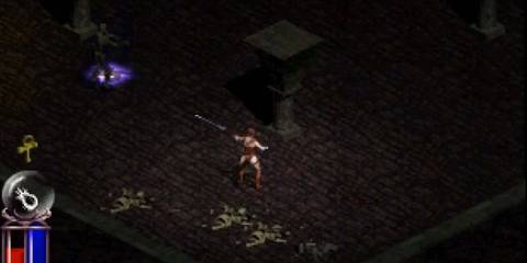 Attacking an enemy in a dungeon