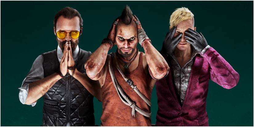 far cry 6 villains left to right Joseph, Vaas and Pagan Min