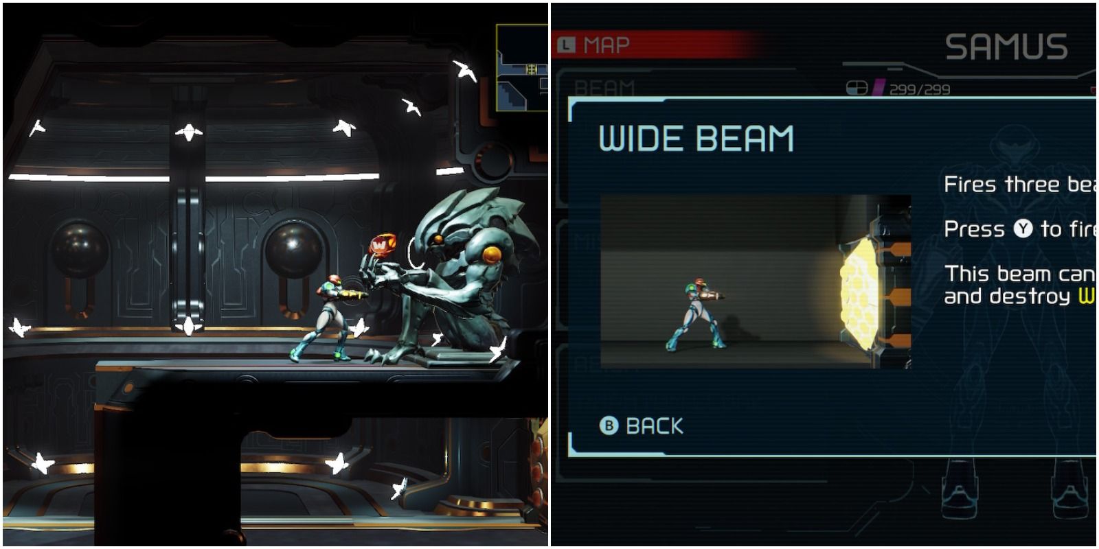 feature image metroid dread three dot door guide samus getting the wide beam upgrade and opening a three dot door