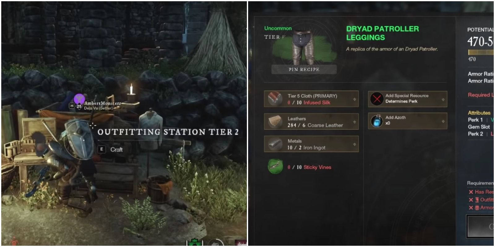 feature image new world armoring guide outfitter station and a piece of armor in the menu