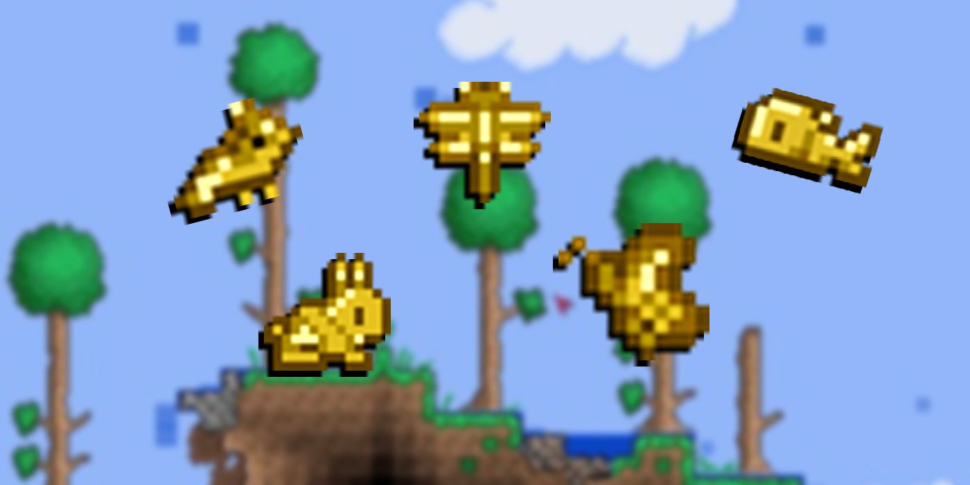 feature image terraria golden critter guide golden bird bunny dragonfly butterfly and fish icons-old