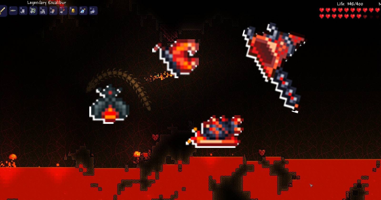 feature image terraria underworld creature guide lavaproof net hell butterfly magma snail and lavafly icons over underworld biome background