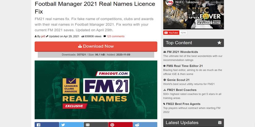 FM 21 real names mod