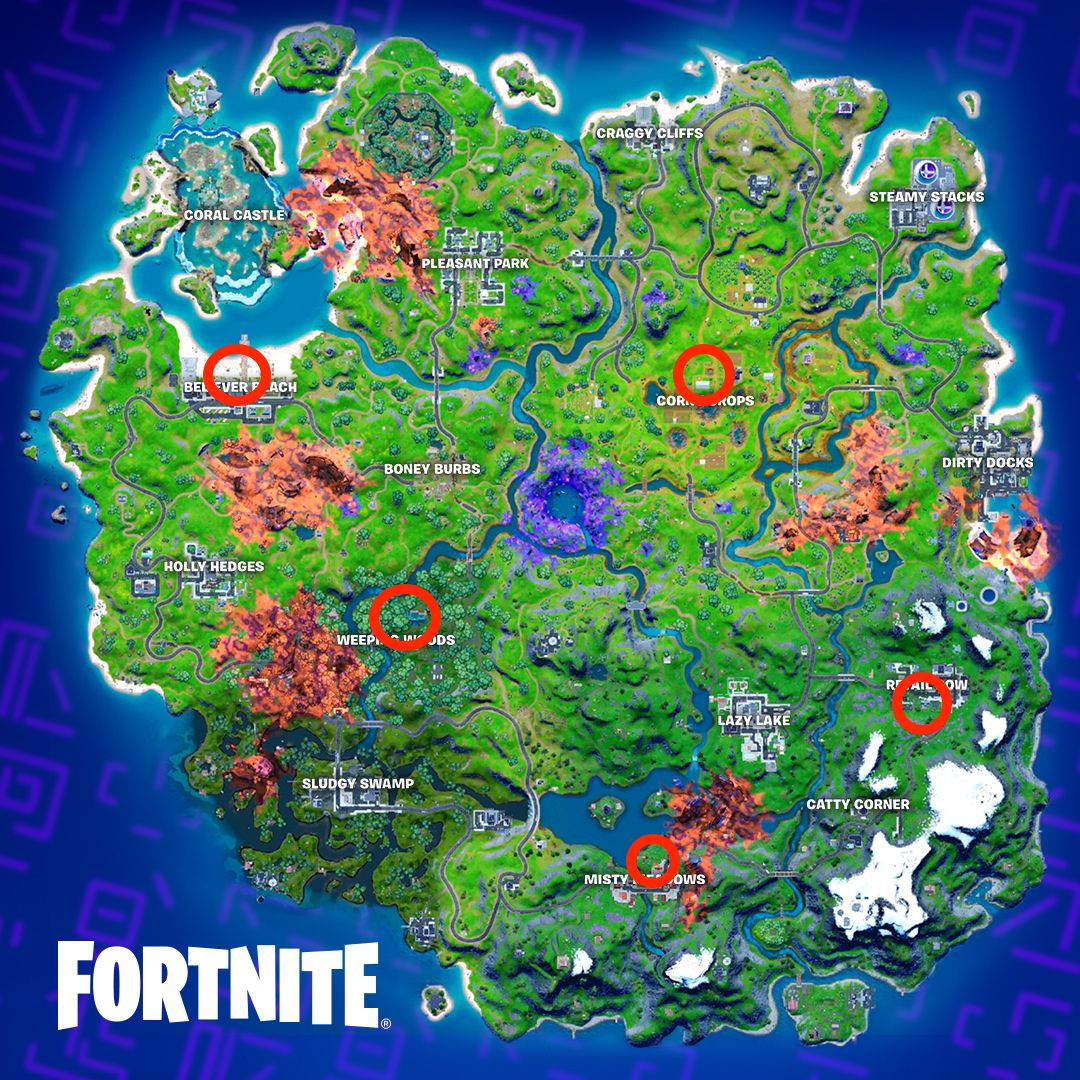 fortnite season 8 map command symbol locations