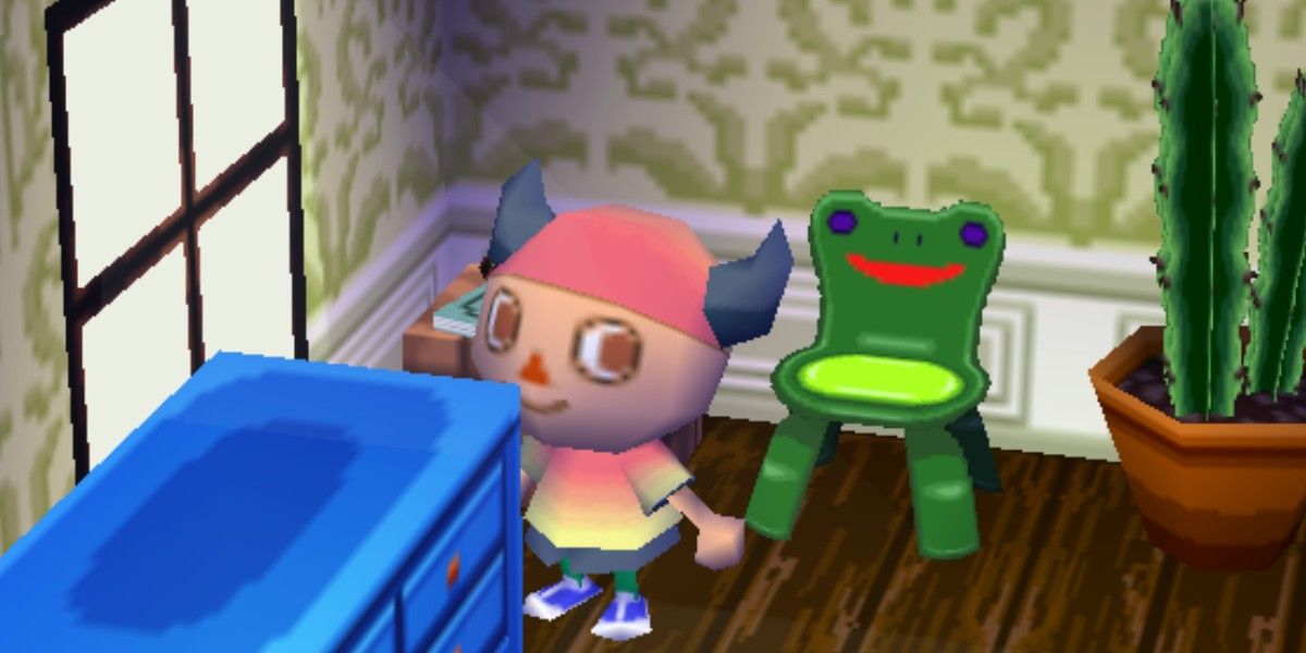 Character in room with Froggy Chair. 
